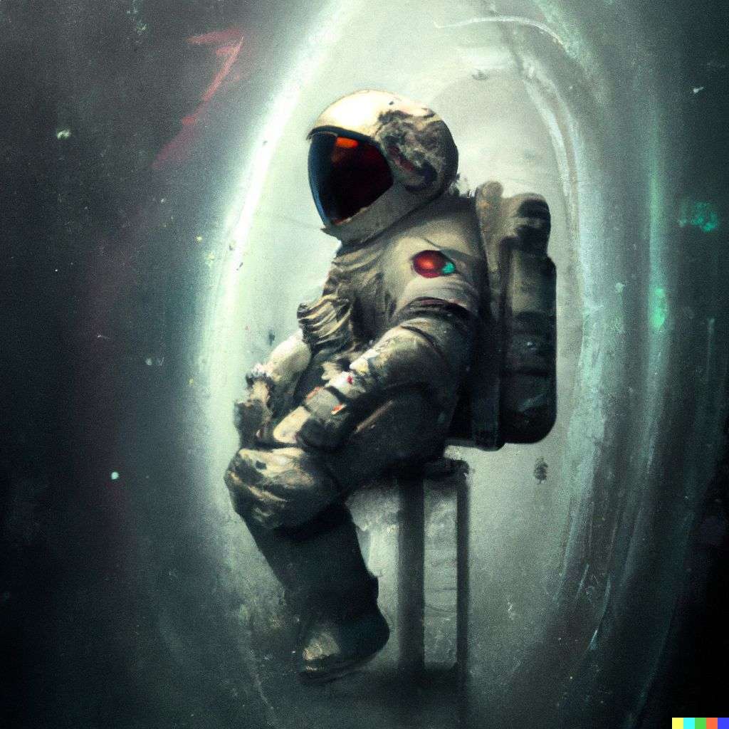 an astronaut, by Stephan Martiniere